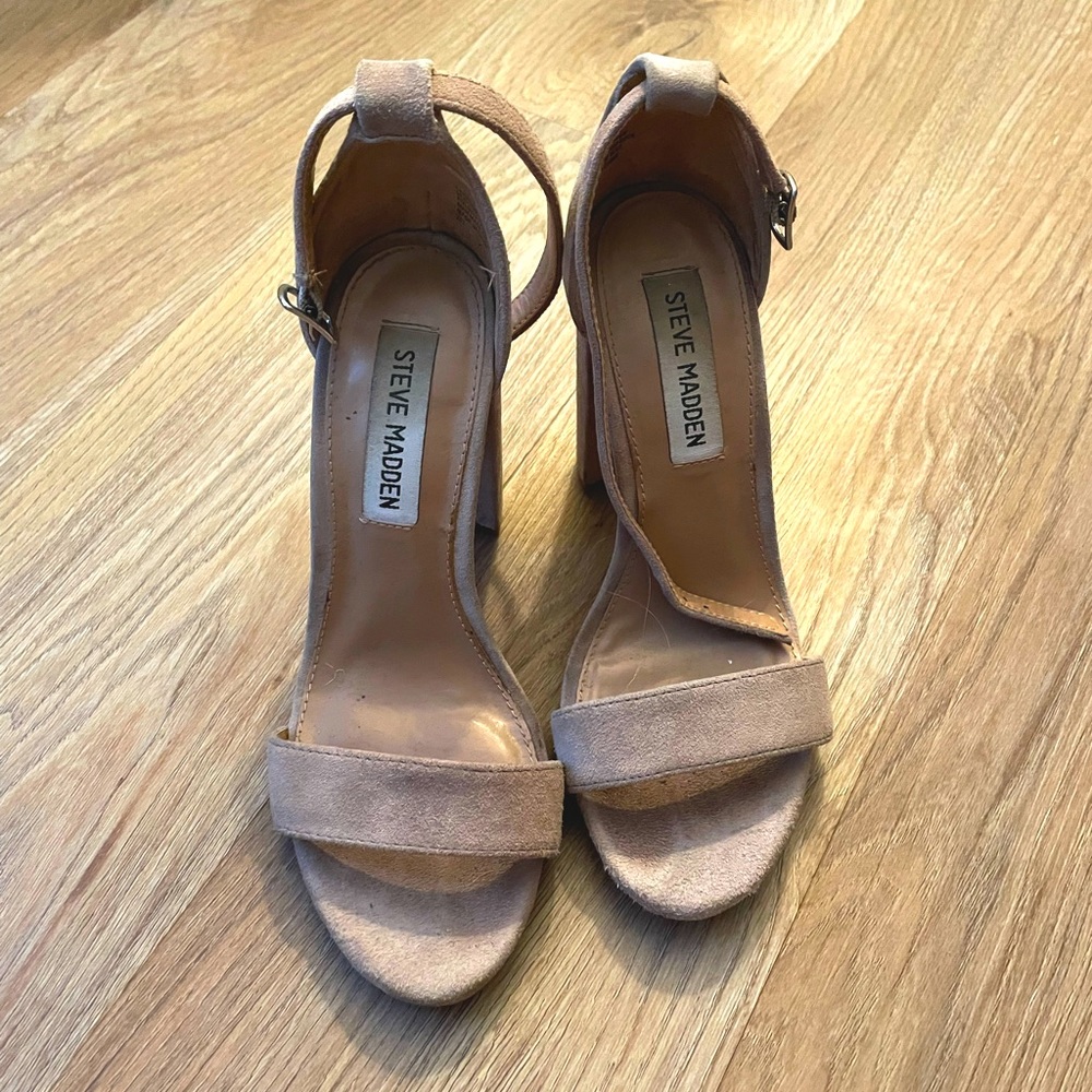 Steve Madden Suede Heels, Taupe, Size 6